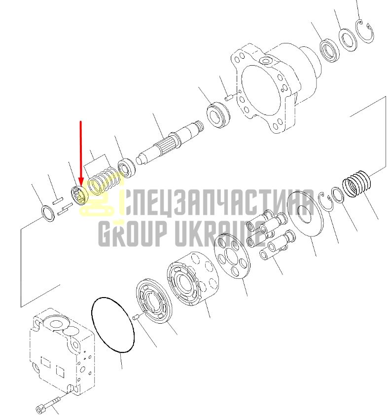 Сферическая втулка 708-7S-13550 для гидравлики Komatsu D51 fan motor