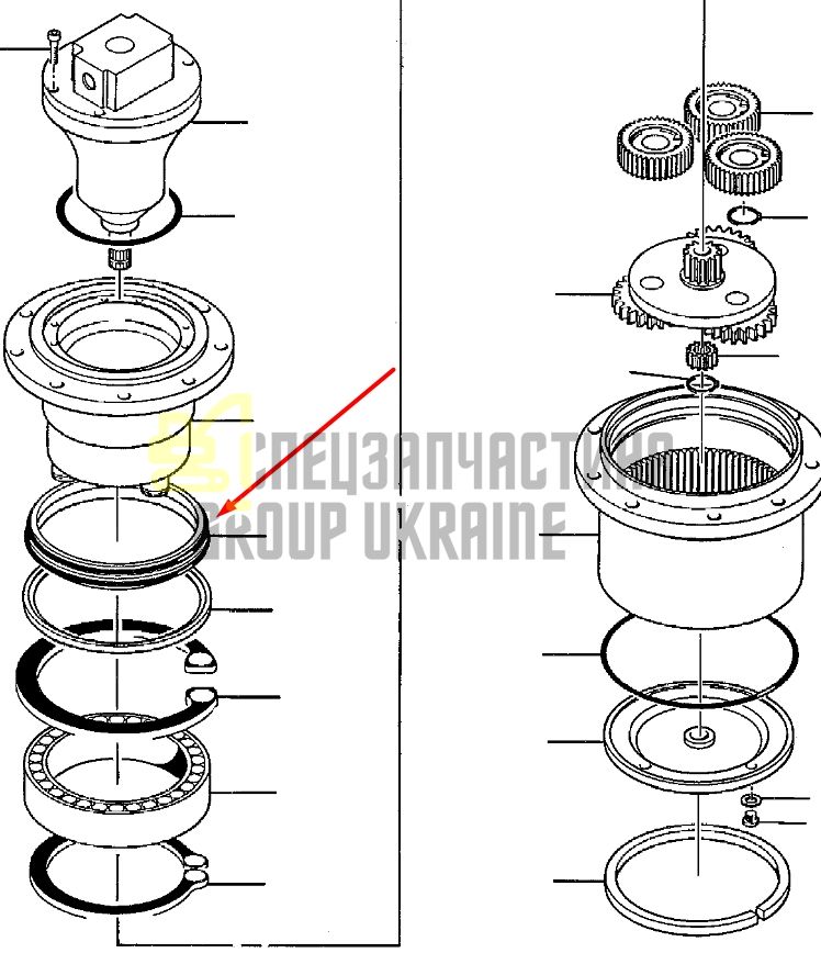 843200422 Сальник бортового редуктора Komatsu PC20R даукон, уплотнение