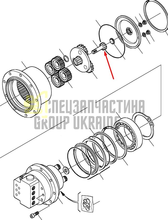 843200551 Вал главной передачи KOMATSU PC12R-8