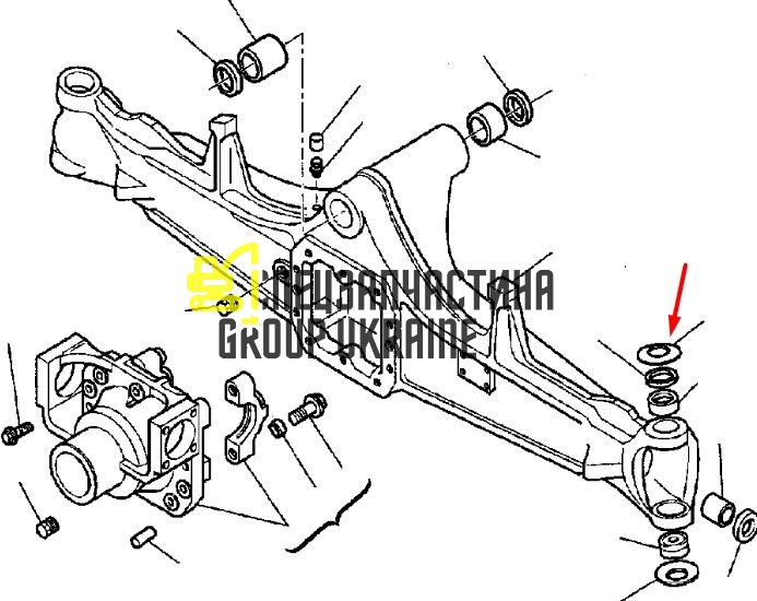 CA0128633 (128633, 11709397, 51335960, 82850294, 122262A1) Шайба шкворня Komatsu WB93/97-S/R
