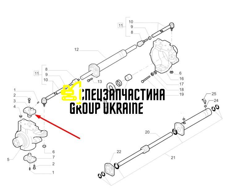 CA0128880 (128880, 9968023, 6190565M1, 3200540) Шкворень Komatsu WB93/97-S/R