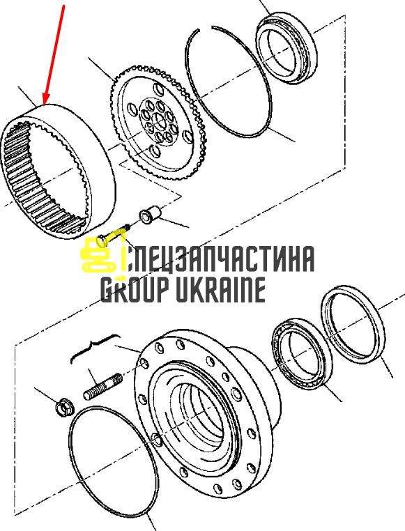 CA0139738 (139738) Шестерня корончатая планетарного (бортового) редуктора Komatsu WB93/97-S/R