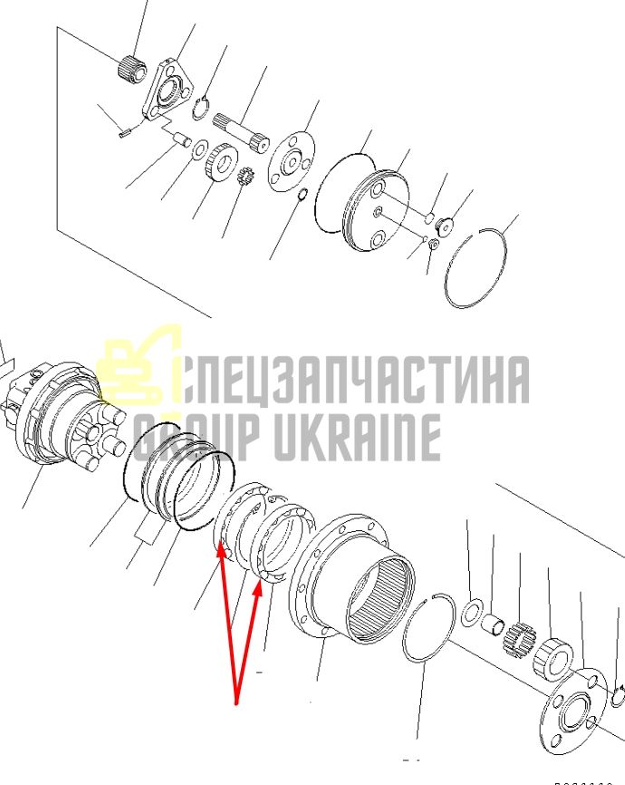Радиальный подшипник вала FU110BA14S1 для KOMATSU PC20MR