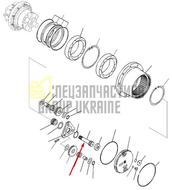 FUFZD8718-1-09 Вал главной передачи KOMATSU PC27MR