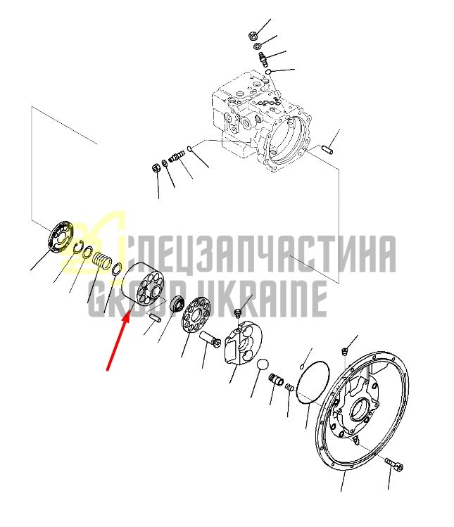Блок цилиндров 708-3S-13130 для гидравлики Komatsu LPD28 Handok