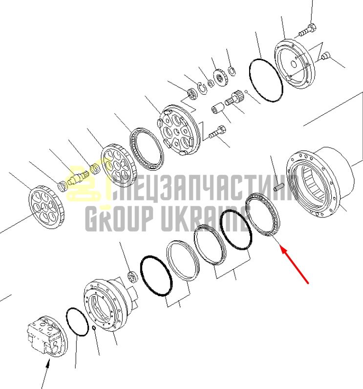 TZ200B1021-01 Подшипник в редуктор хода Komatsu PC100-6, PC120-6, PC130-5K, PC130-7