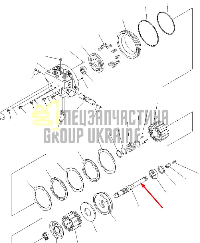 TZ573B2002-00 Приводной вал двигателя Komatsu PC45MR