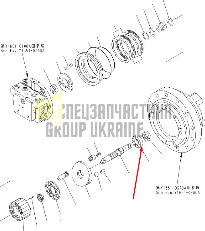 Подшипник вала ходового двигателя TZ880A2029-00 для KOMATSU PC78MR-6