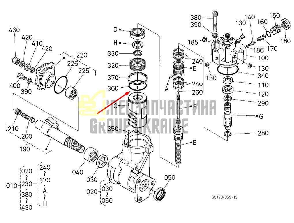Kubota 04816-50500 Резиновое кольцо вала подъема навески для L4508