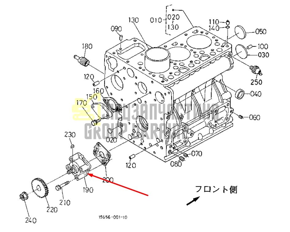 Купить Kubota 15261-35010 Масляный насос для D750, D850