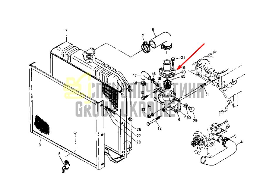 Купить Kubota 15321-73262 Крышка термостата для F2503