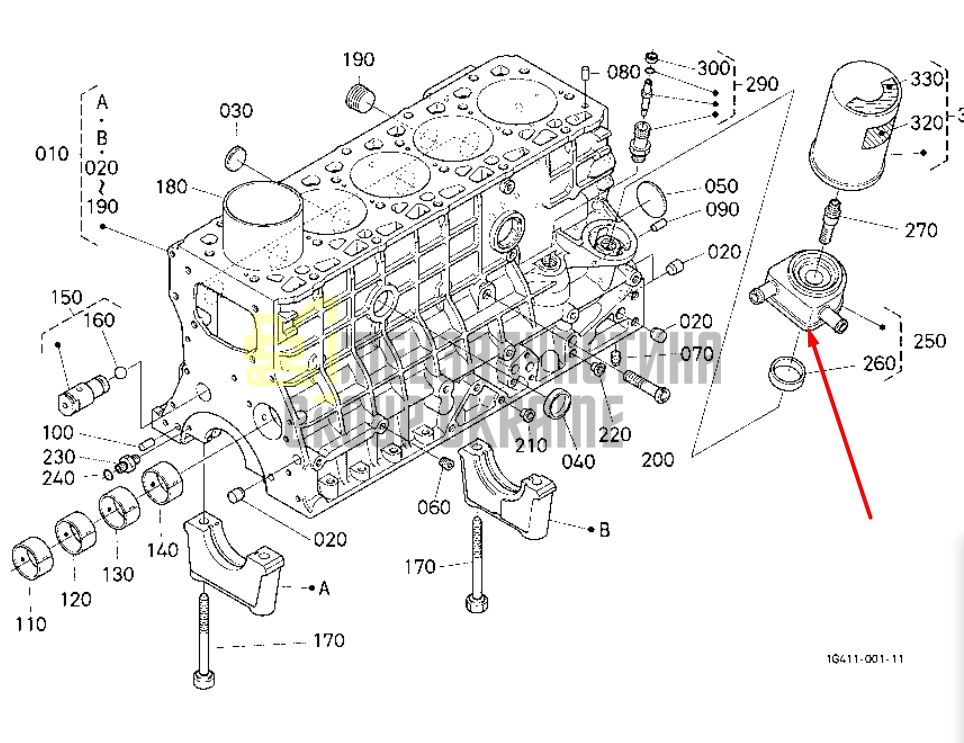 Купить Kubota 15484-37014 Теплообменник для V3800