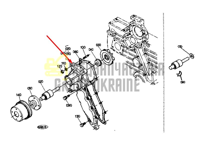 Купить Kubota 15521-73030 Помпа водяная (насос) для V1202, V1502