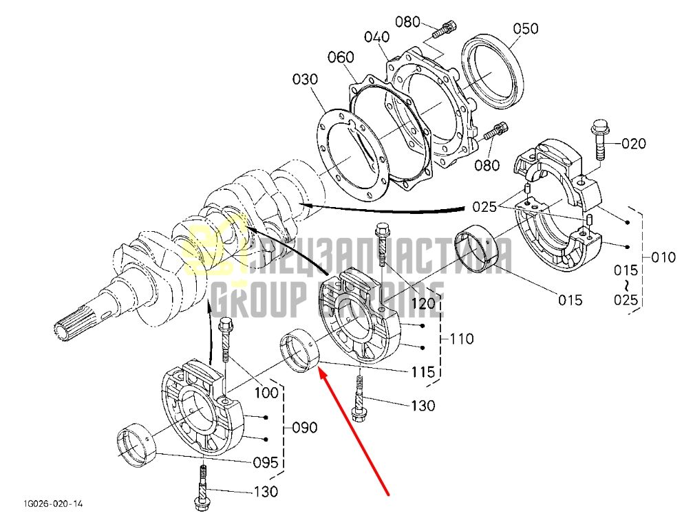 Купить Kubota 15694-23482 Вкладыш коренной STD для D722