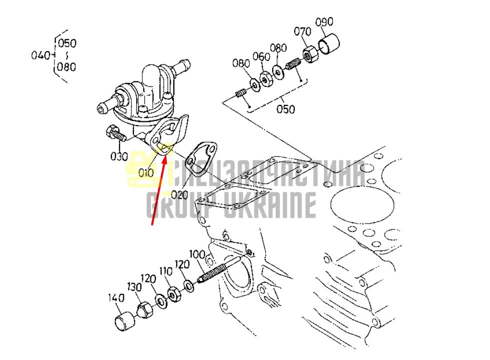 Купить Kubota 15821-52030 Насос подкачки топлива для WG600, WG752, WG750