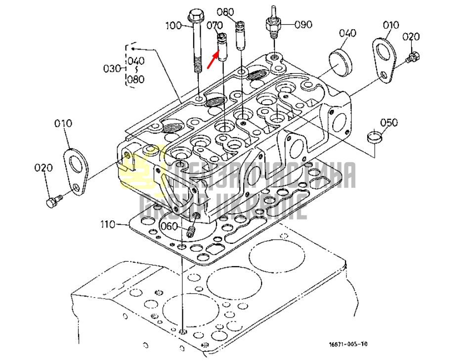 Купить Kubota 15841-13540 Направляющая клапана для D722, D902, Z482