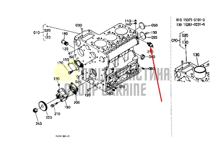 Купить Kubota 15841-39010 Датчик давления для V2403, V2203, Z402