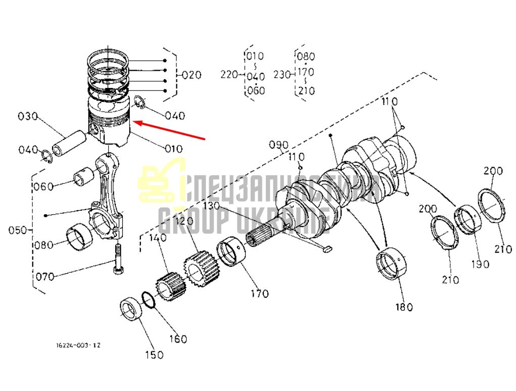 Купить Kubota 16224-21910 Поршень для D905 72,5mm