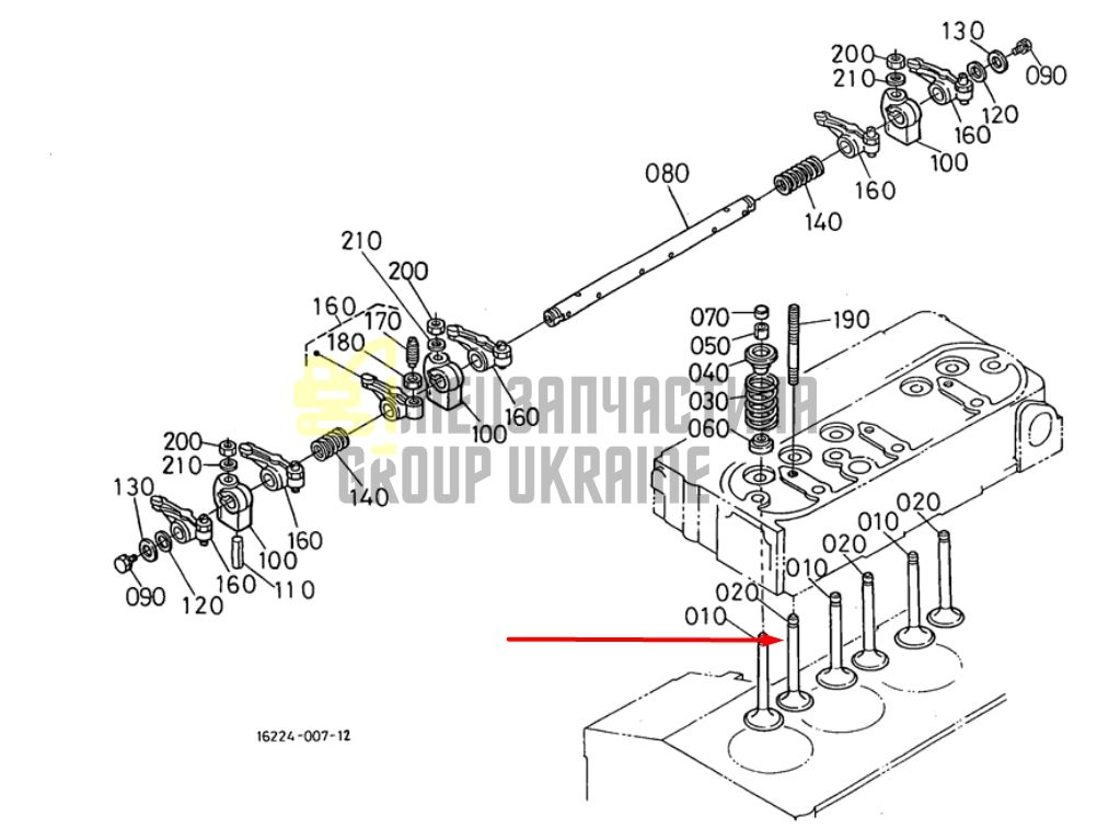 Купить Kubota 16241-13120 Клапан выпускной для D850