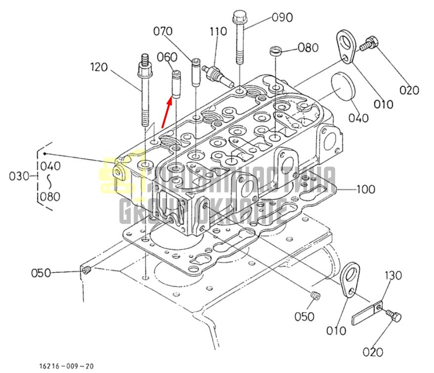 Купить Kubota 16241-13540 Направляющая впускного клапана для D1105/V1505