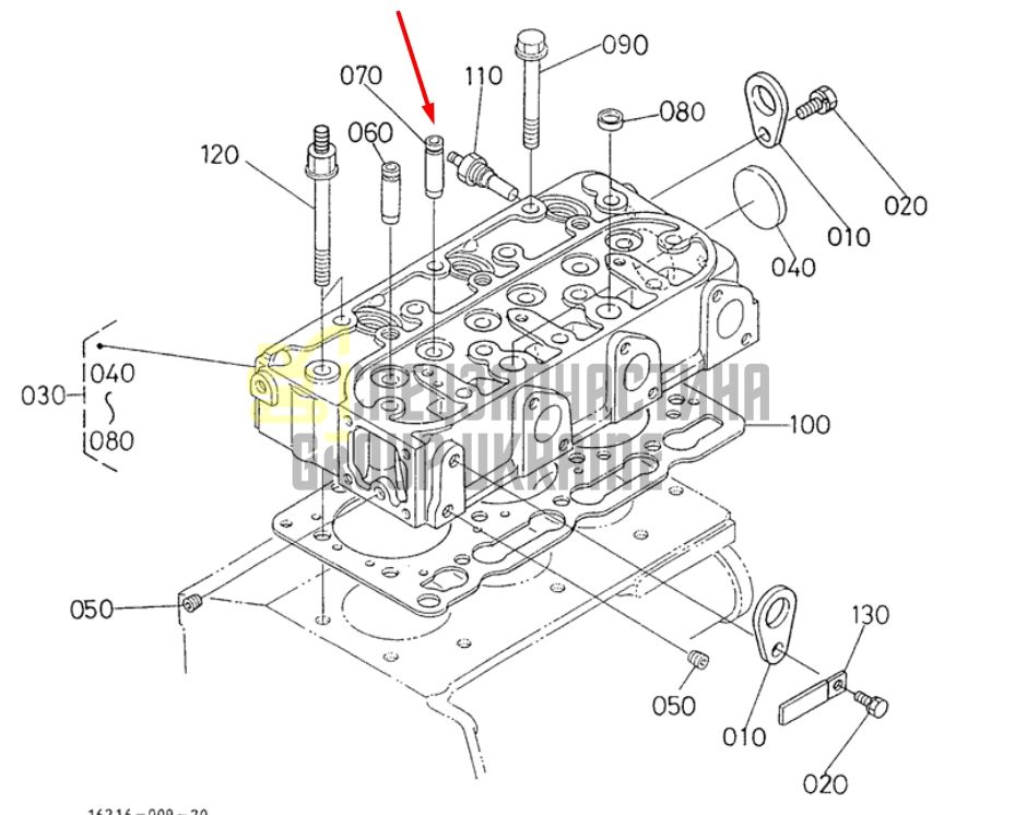Придбати Kubota 16241-13560 Напрямна випускний клапан для D1105/V1505