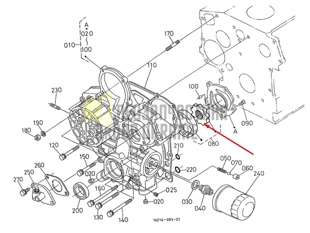 Kubota 16241-35070 Масляный насос для V1305 V1505
