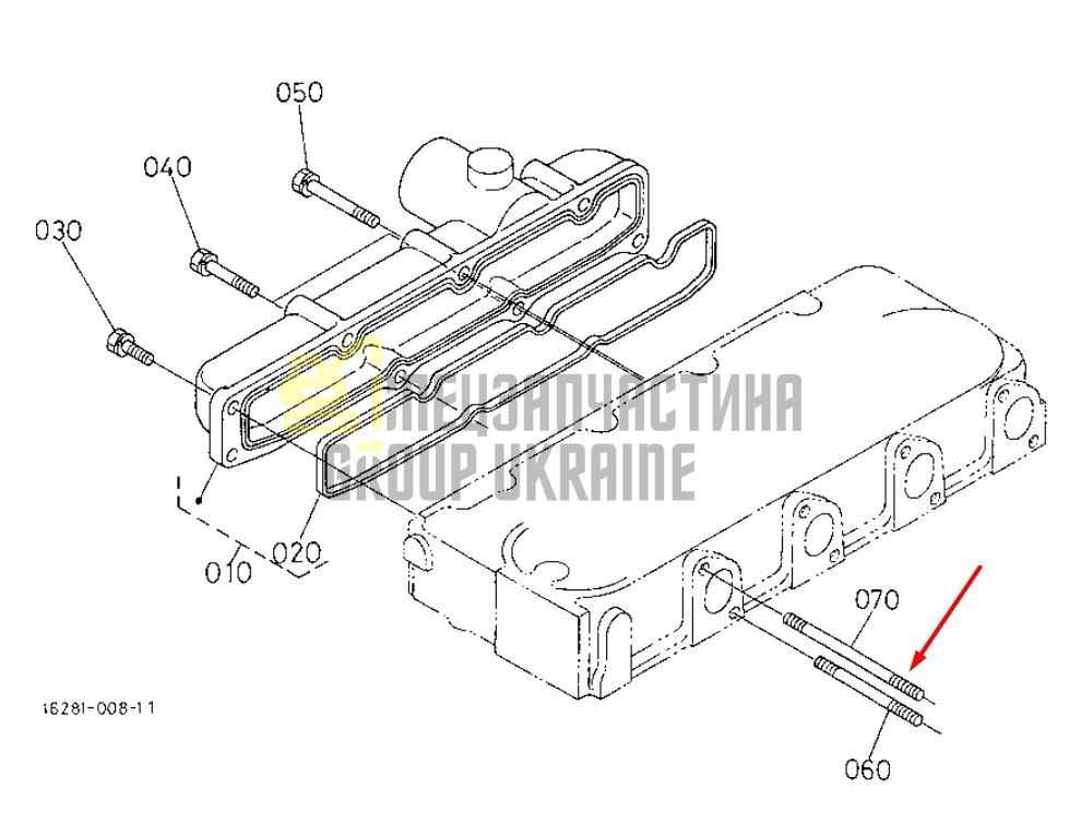 Купить Kubota 16251-91520 Шпилька глушителя для D1105