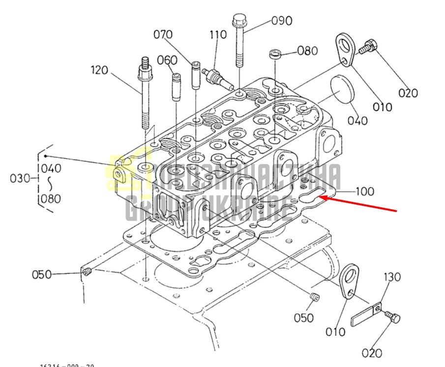 Купить Kubota 16261-03310 Прокладка ГБЦ для D1105