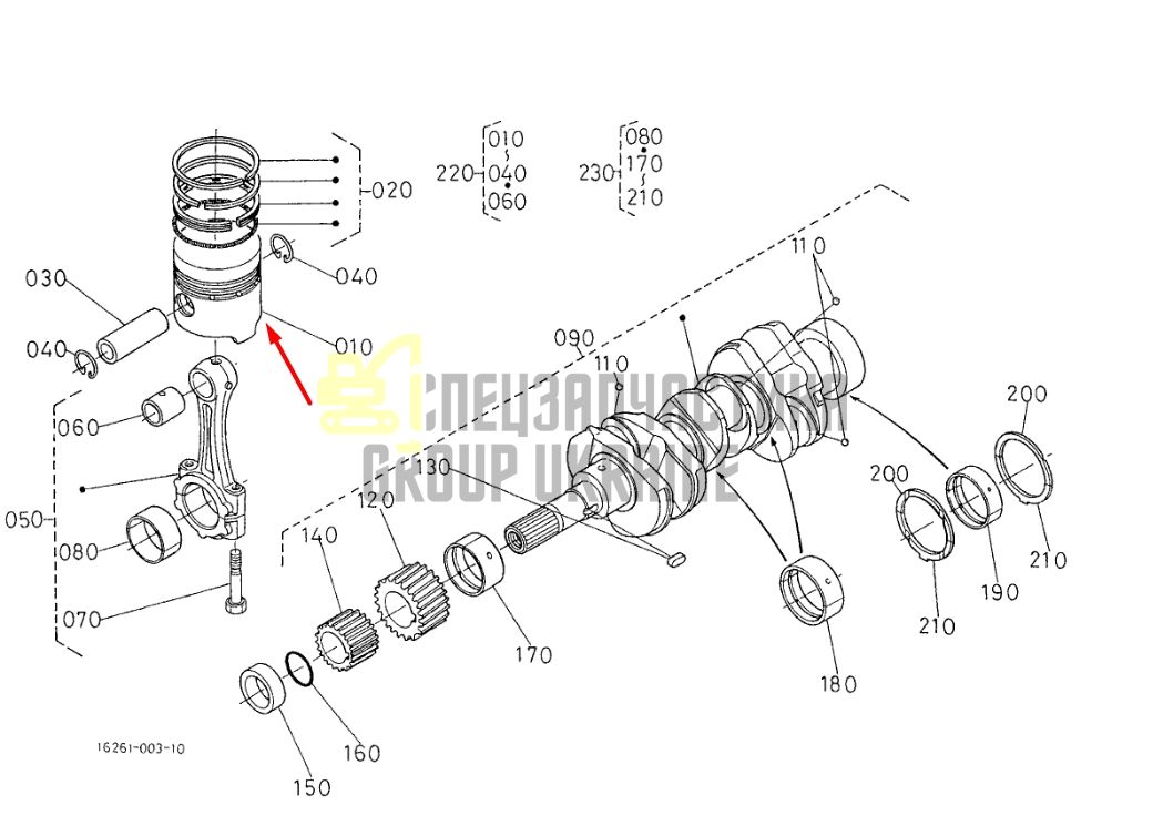 Купить Kubota 16261-21110 Поршень для D1105/ V1505 78мм