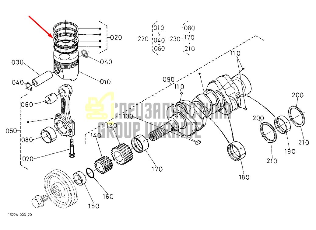 Купить Kubota 16271-21090 Кольца поршневые для D1005, V1305, V1405