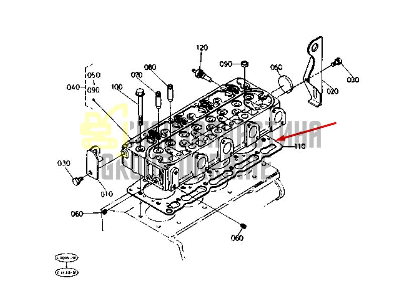 Kubota 16282-03310 Прокладка ГБЦ для V1505