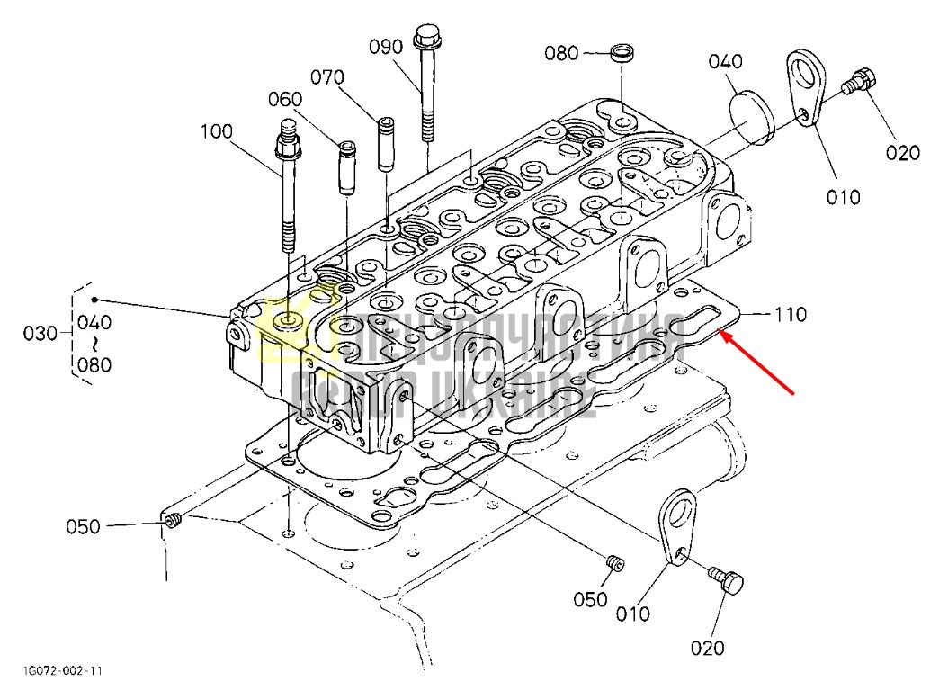 Купить Kubota 16292-03310 Прокладка ГБЦ для V1505