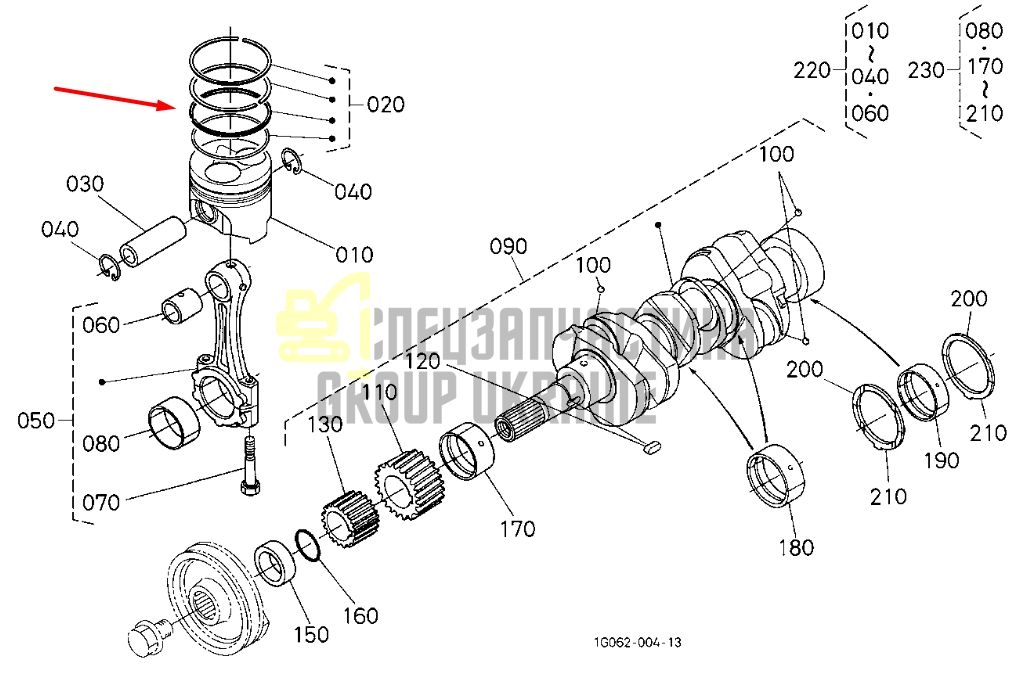 Купить Kubota 16292-21090 Кольца поршневые +0.50 для D1105/ V1505