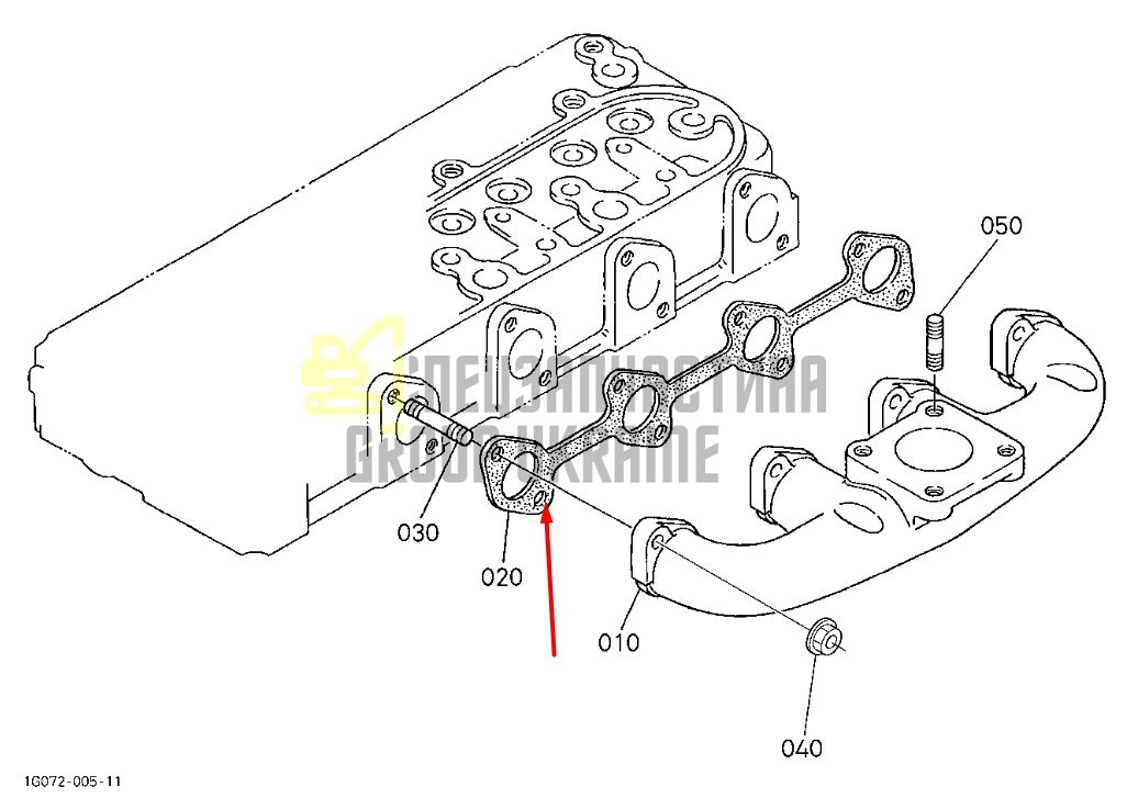Купить Kubota 16299-12360 Прокладка выхлопного коллектора для V1505