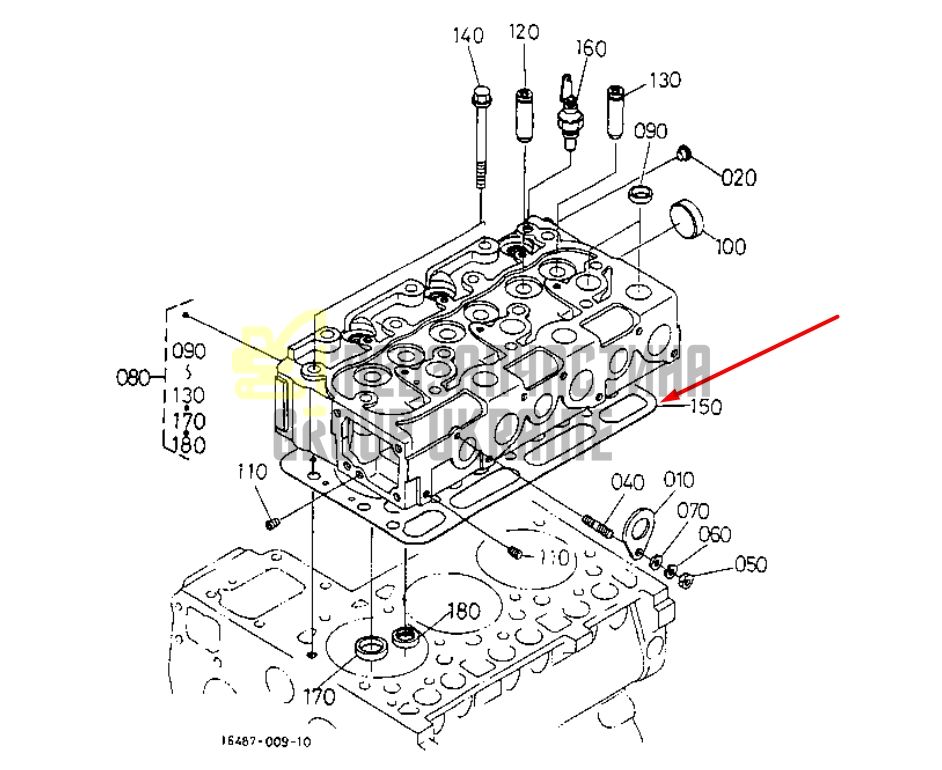 Купить Kubota 16467-03310 Прокладка ГБЦ для D1503