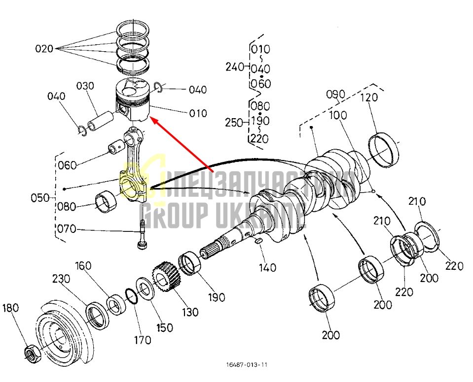 Купеить Kubota 16467-21113 Поршень для D1503 83мм