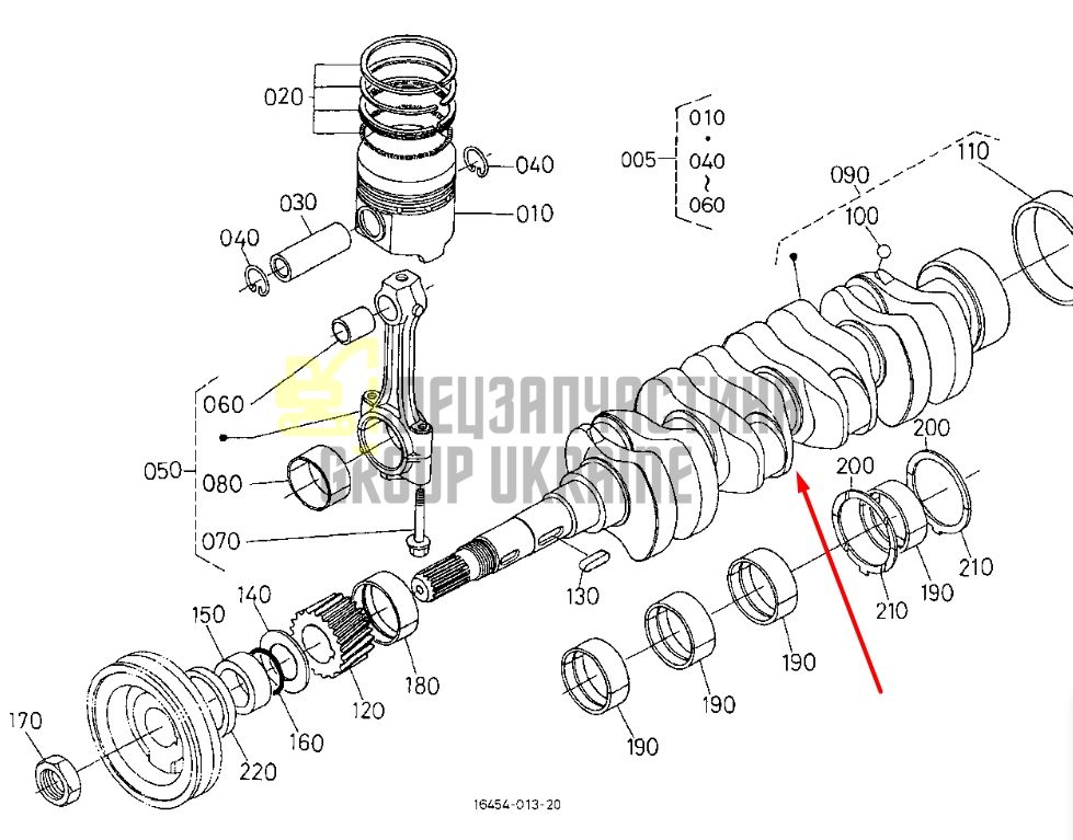 Купить Kubota 16641-23010 Коленвал для V1903