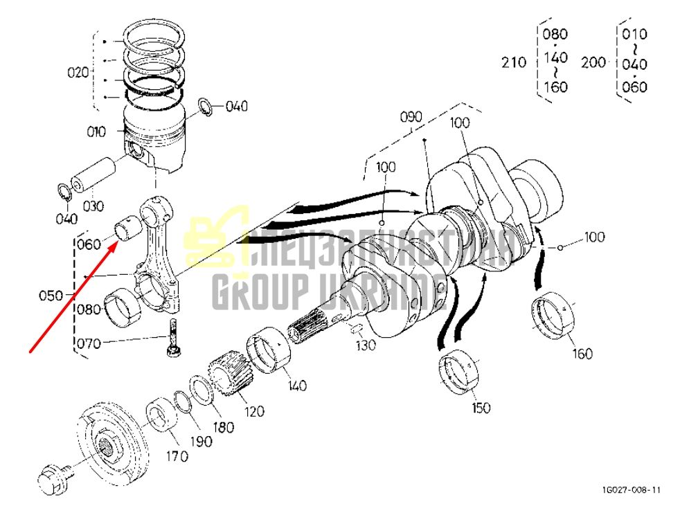 Купить Kubota 16851-21982 Втулка шатуна для V1100, V1200