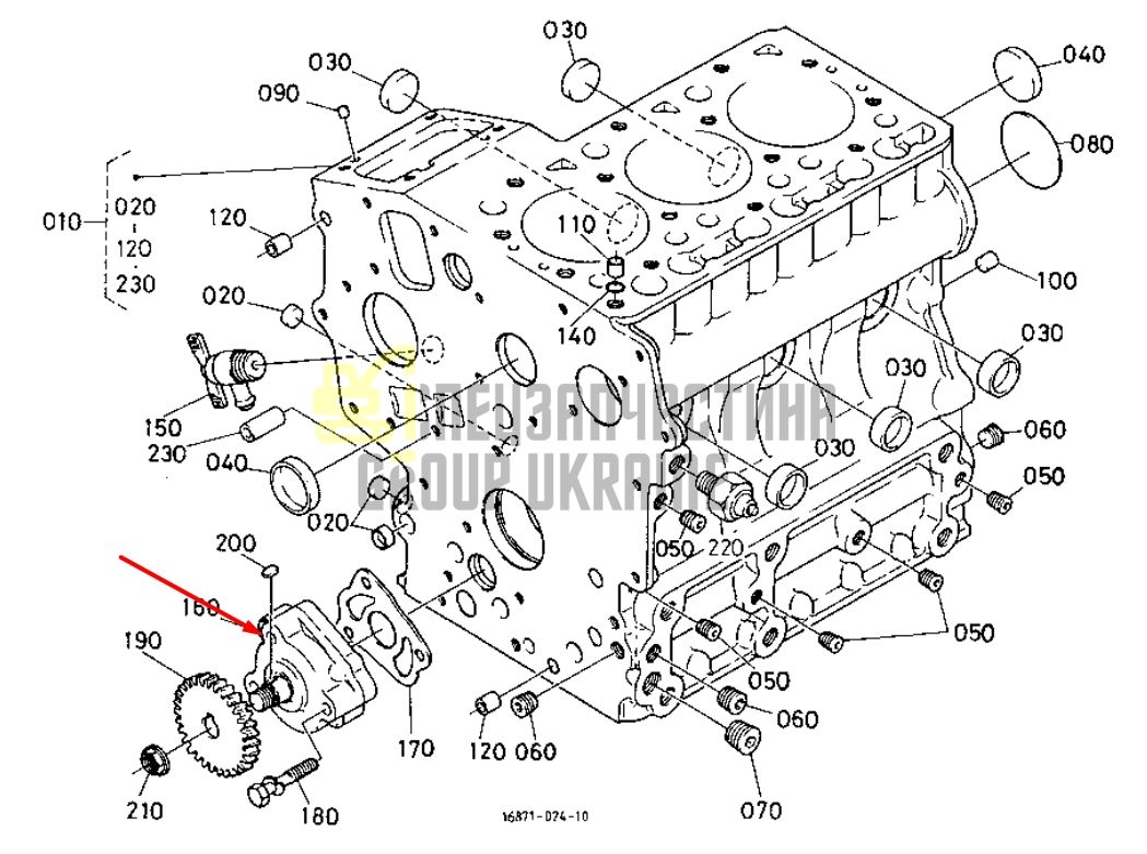 Купить Kubota 16851-35010 Масляный насос для D722, D782