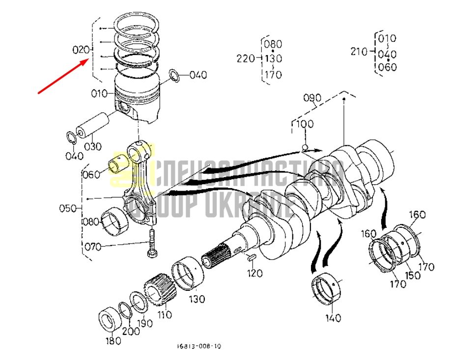 Купить Kubota 16853-21090 Кольца поршневые для D722, Z482