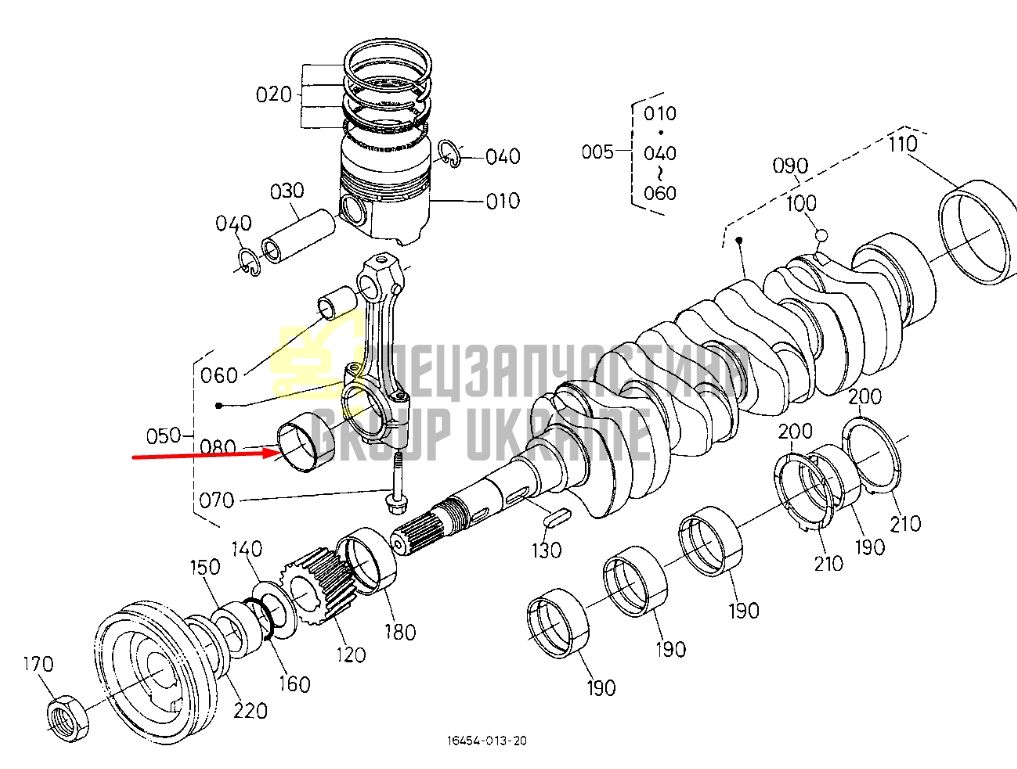 Купить Kubota 17311-22970 Вкладыш коренной 020 для V2203