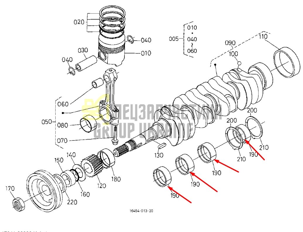 Купить Kubota 17311-22980 Вкладыш шатунный 0.40 для V2203