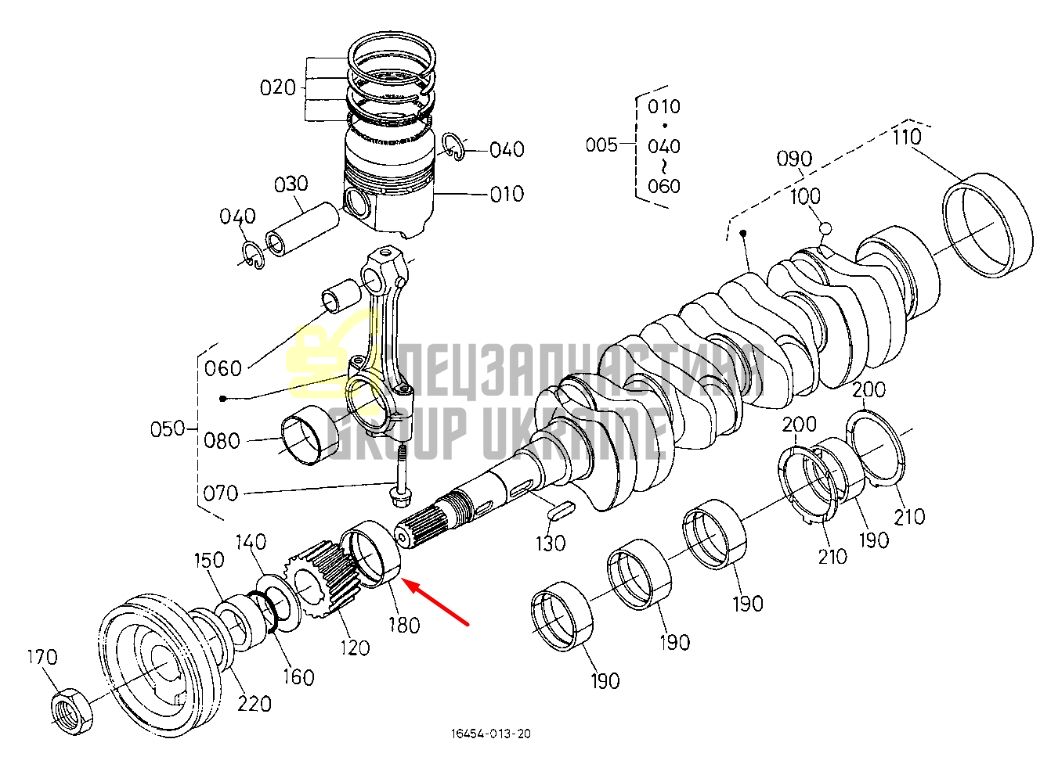 Купить Kubota 17311-23920 Вкладыш коренной 040 для D1102, D1302