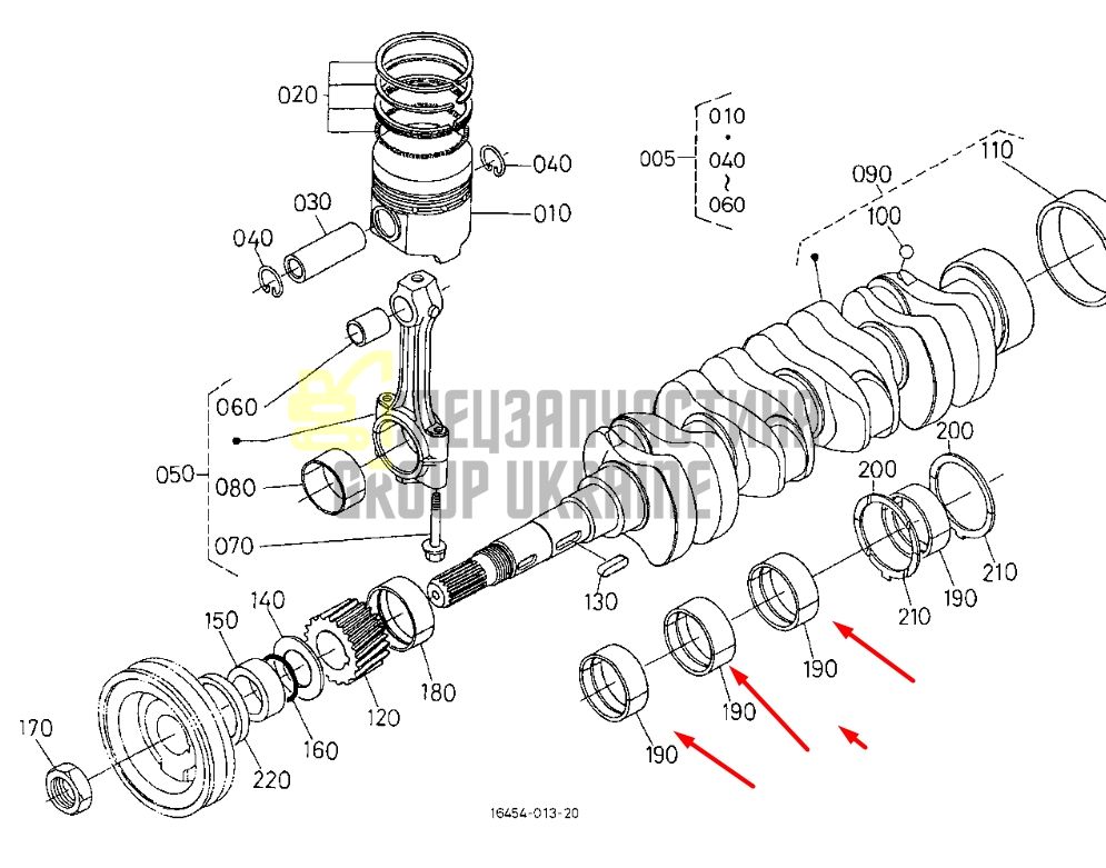 Купить Kubota 17311-23940 Вкладыш коренной 040 для D1102, D1302