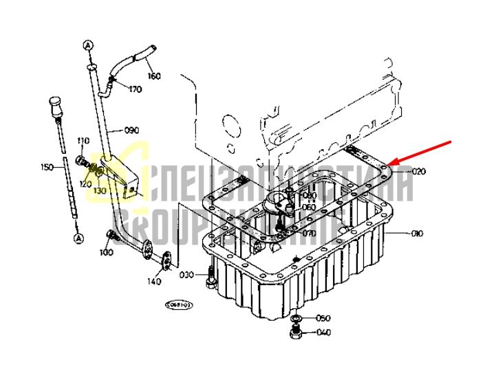 Купить Kubota 15815-01620 Прокладка поддона для V1702, V1902