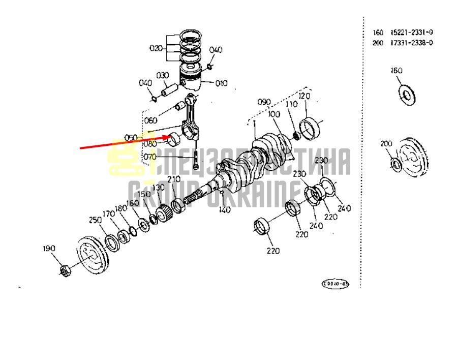 Купить Kubota 17331-22310 Вкладыш шатунный STD для V2203