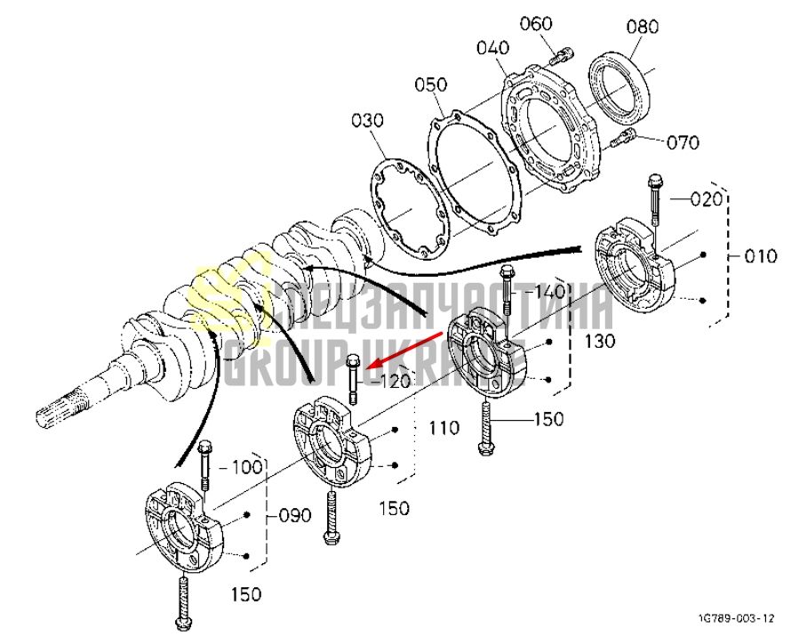 Купить Kubota 19013-04540 Болт коренного бугеля для V1903