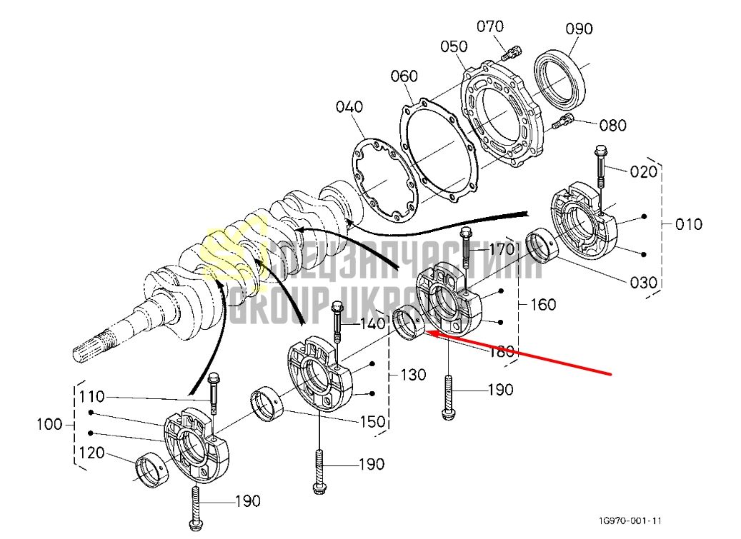 Купить Kubota 1A091-23930 Вкладыш коренной 020 для D1403