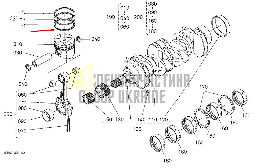 Купить Kubota 1C010-21050 Кольца поршневые для V3300