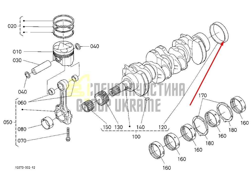 Купить Kubota 1C010-23300 Втулка под сальник коленвала для V3300, V3600, V3800